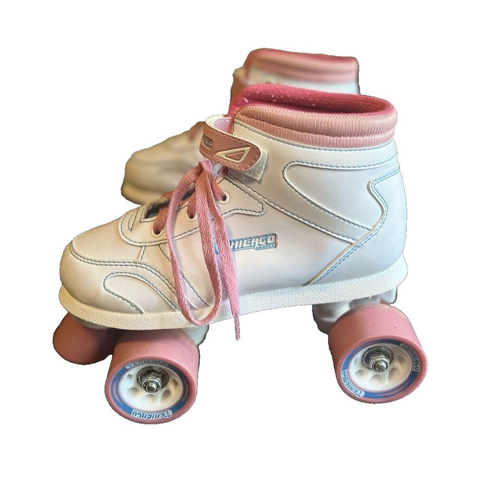 Chicago Roller Skates Size 3  Pink White Blue Children VINTAGE 80'S